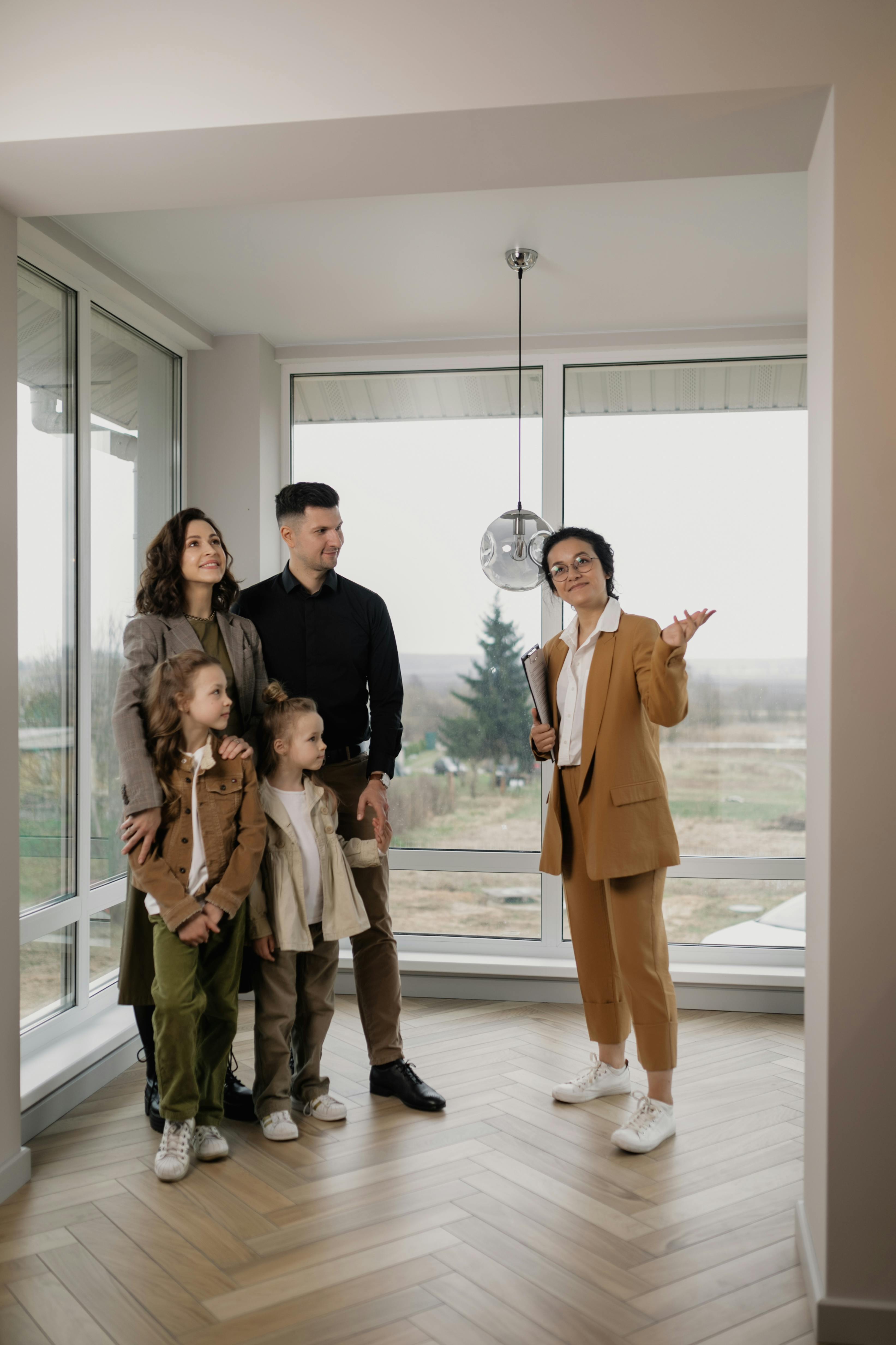 Family viewing new home